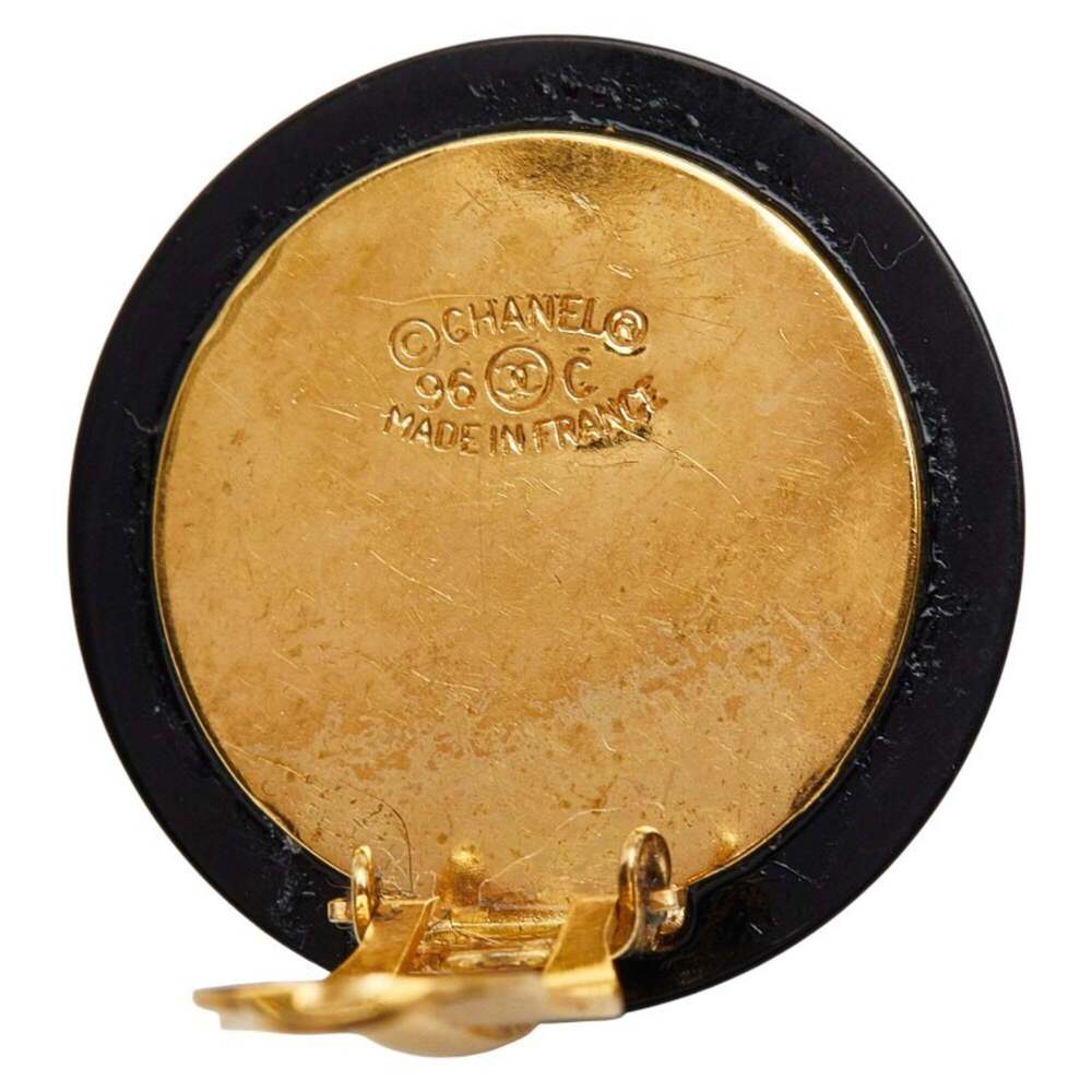 CHANEL Vintage Black Logo Earrings - Picture 4 of 6